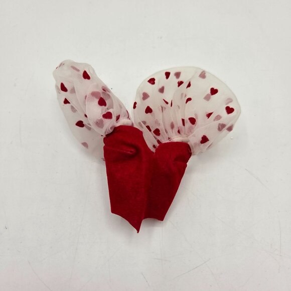 Barbie 1983 Loving You 7072 Red Flocked Top With White Puffy Heart Sleeves - Picture 2 of 6